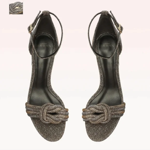 NWT$625 Alexandre Birman Vicky 60mm Stellar Knot Bow Sandals Heels Sz 37 (7)